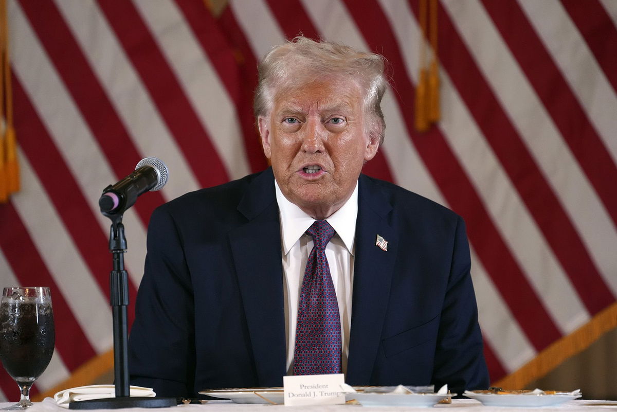 <i>Evan Vucci/AP via CNN Newsource</i><br/>President-elect Donald Trump speaks during a meeting with Republican governors at Mar-a-Lago