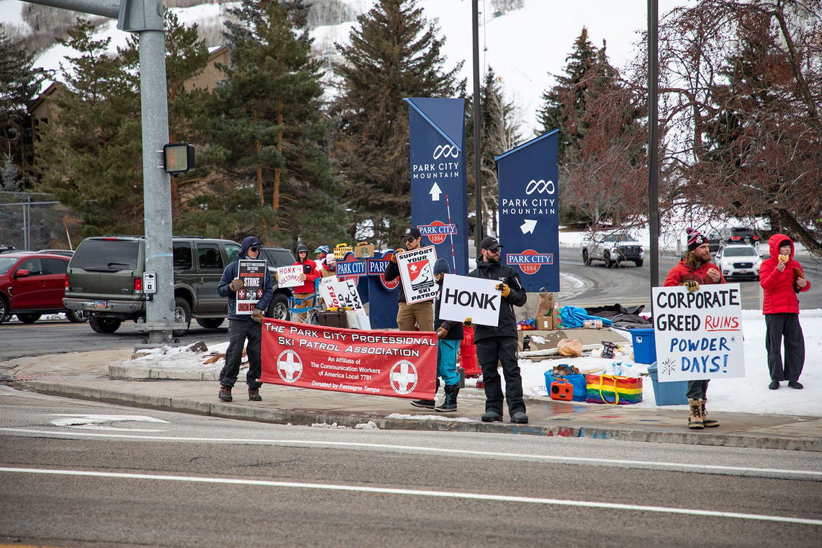 <i>Park City Professional Ski Patrol Association via CNN Newsource</i><br/>A strike by the ski patrol at Park City Resort