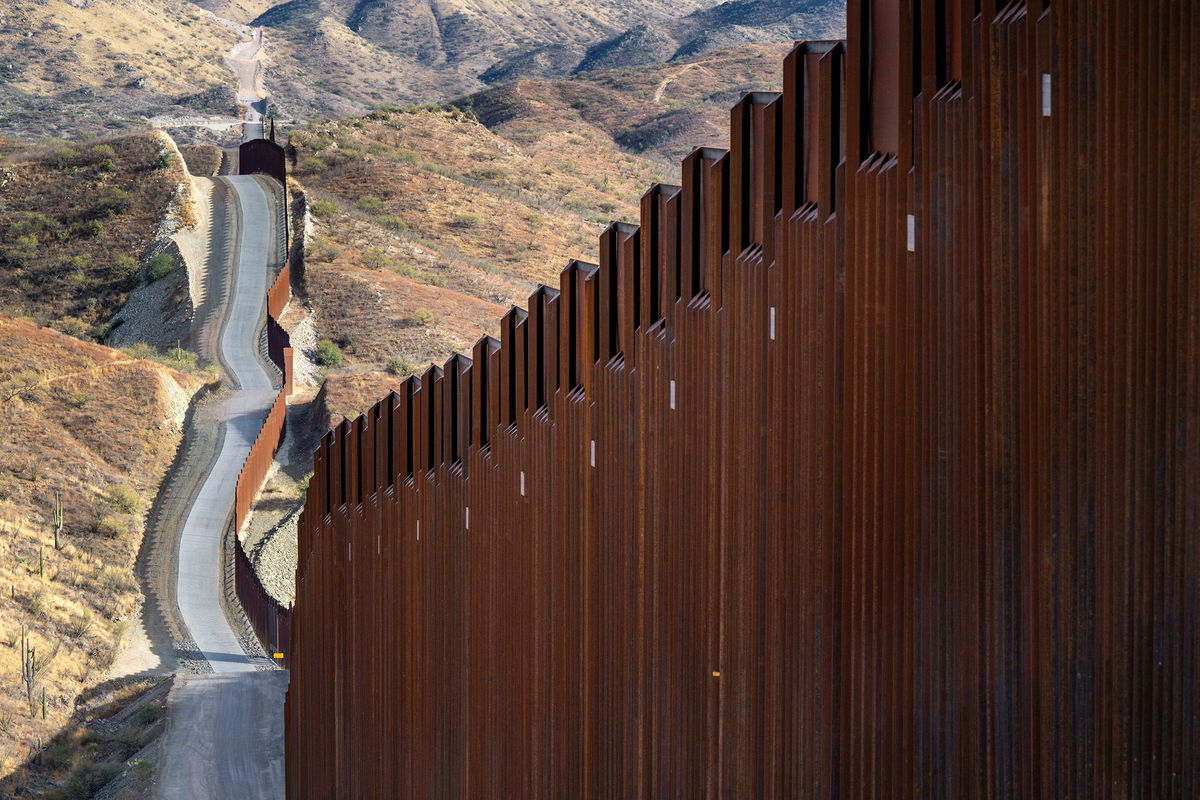 <i>Brandon Bell/Getty Images via CNN Newsource</i><br/>A section of border fencing is seen on January 3 in Ruby