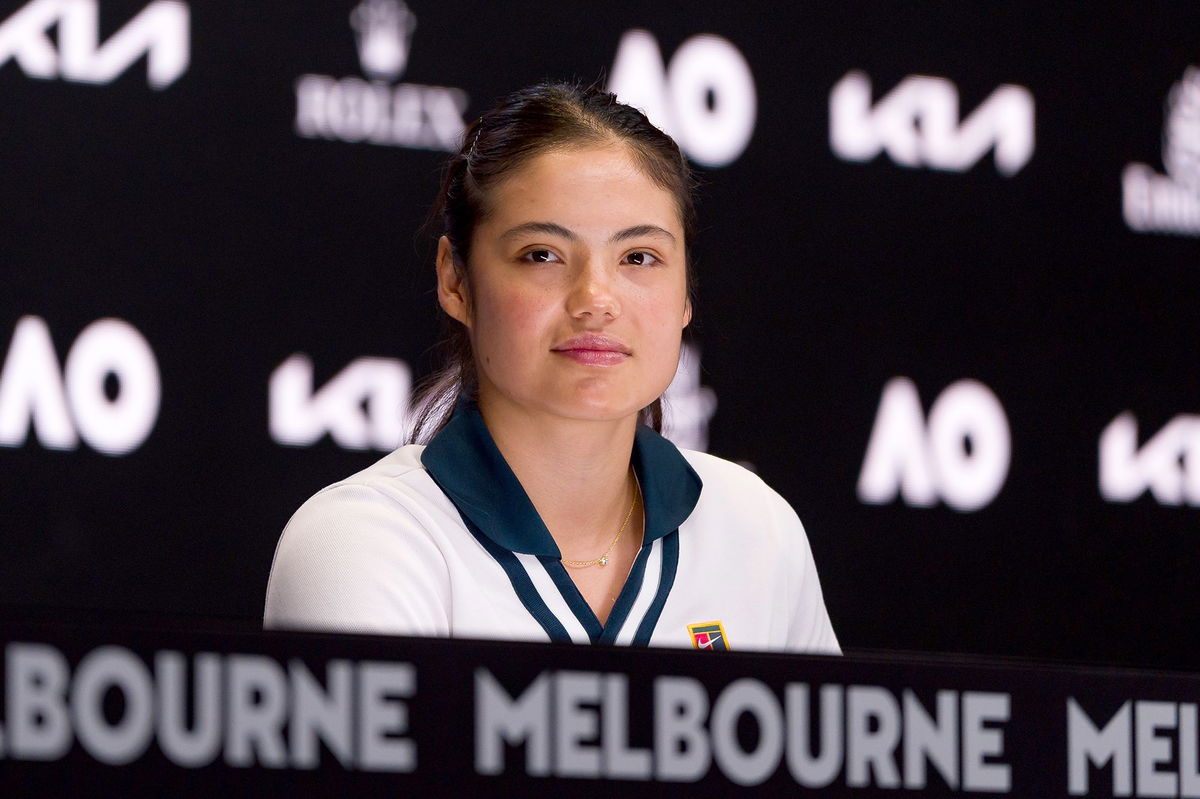 <i>Andy Cheung/Getty Images via CNN Newsource</i><br/>Emma Raducanu speaks to the media ahead of the 2025 Australian Open at Melbourne Park.