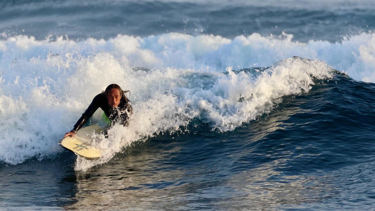 <i>KITV via CNN Newsource</i><br/>Kenji Nonaka is eager to hit the waters again after recovering from a shark attack.