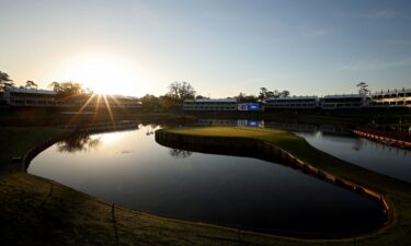 A general view of the 17th hole at TPC Sawgrass on March 14