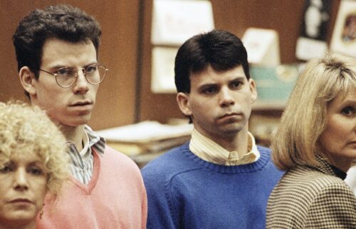 Lyle and Erik Menendez sit in court in December 1992 alongside their attorneys Leslie Abramson