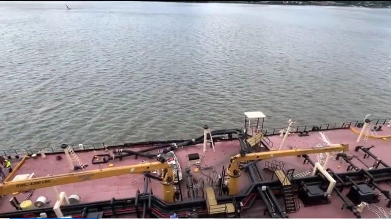 <i>WCBS via CNN Newsource</i><br/>An explosion Saturday morning aboard a sewage boat docked on New York City's Hudson River killed one city worker and injured two others