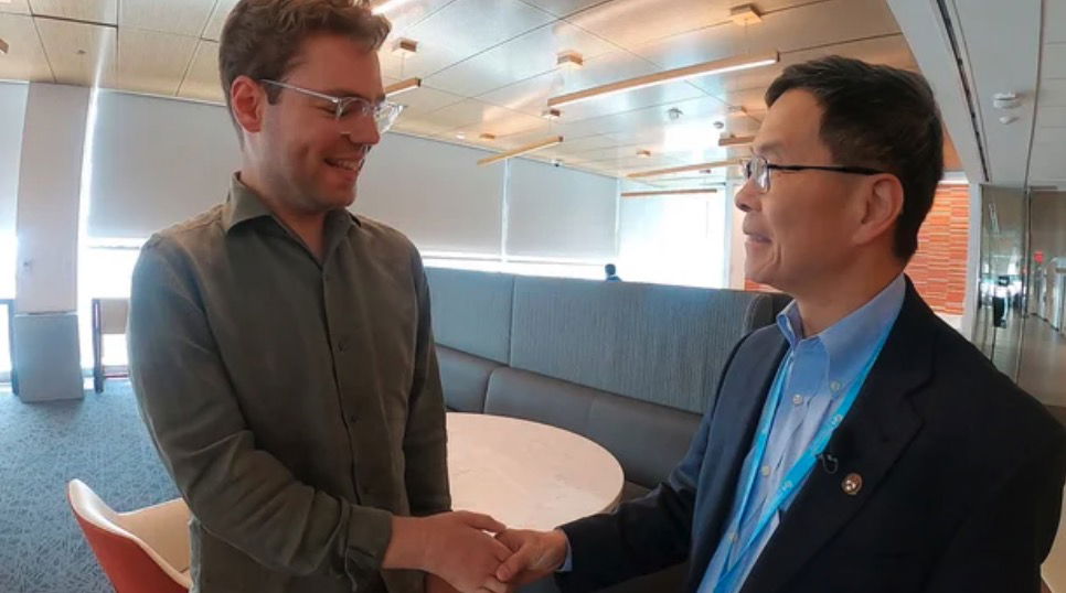 <i>KYW via CNN Newsource</i><br/>A patient from Switzerland is visiting Philadelphia and returning to the hospital that changed his life. Texting on his phone for the first time in 17 years