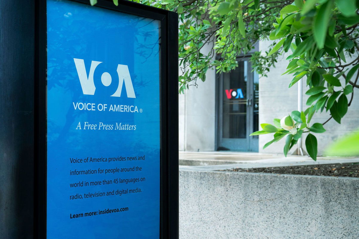 <i>Annabelle Gordon/SIPPL Sipa USA/AP/File via CNN Newsource</i><br/>The Voice of America building in Washington