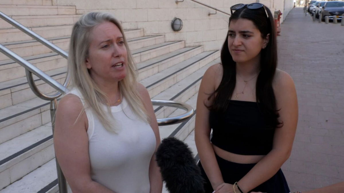 <i>CNN via CNN Newsource</i><br/>Elana Hayman (left) and her daughter Noa (right) told CNN on Saturday June 21 they are still trying to find a way out of Israel after an Iranian missile struck a building right next to the apartment they were staying at in Tel Aviv.