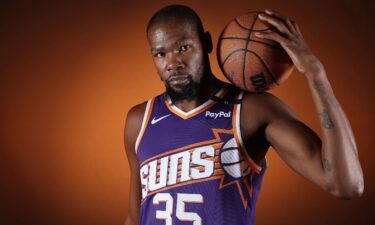 Kevin Durant poses for a portrait during Phoenix Suns' media day on September 30