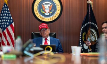 President Donald Trump in the Situation Room at the White House in Washington