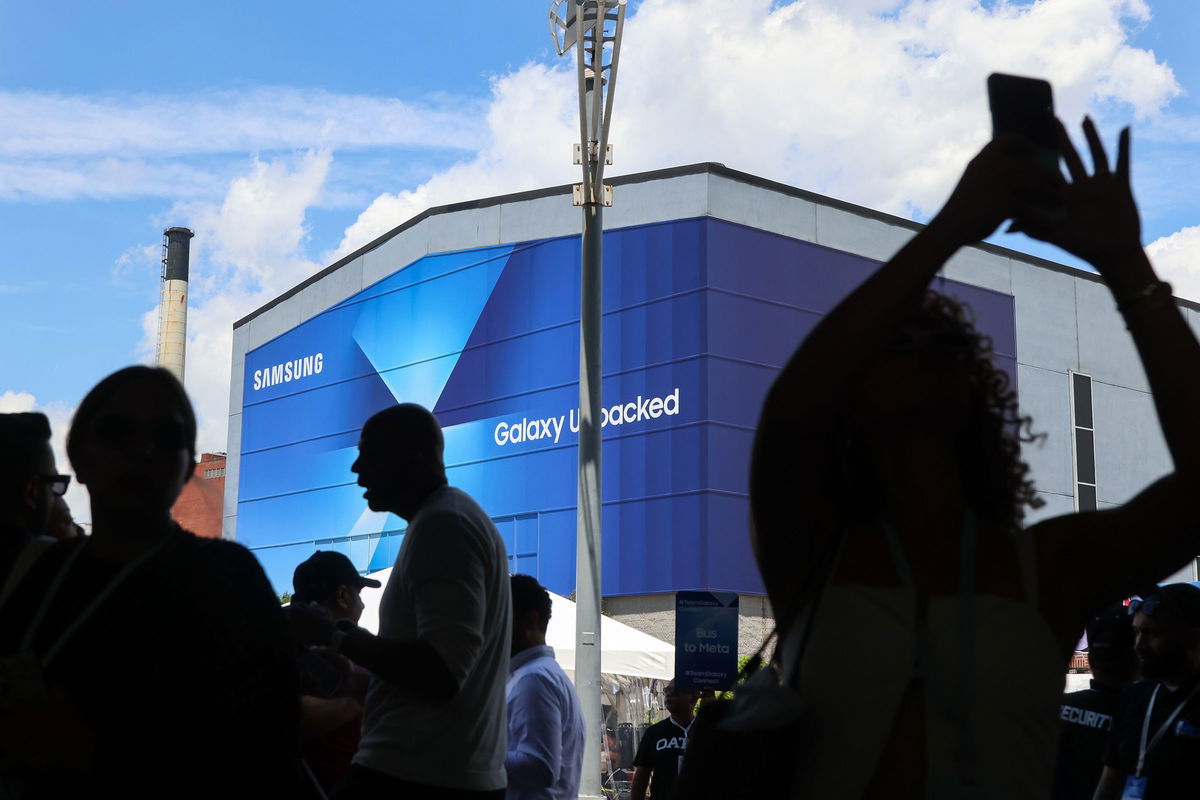 <i>Michael Nagle/Bloomberg/Getty Images via CNN Newsource</i><br />The Galaxy Unpacked event in New York on July 9