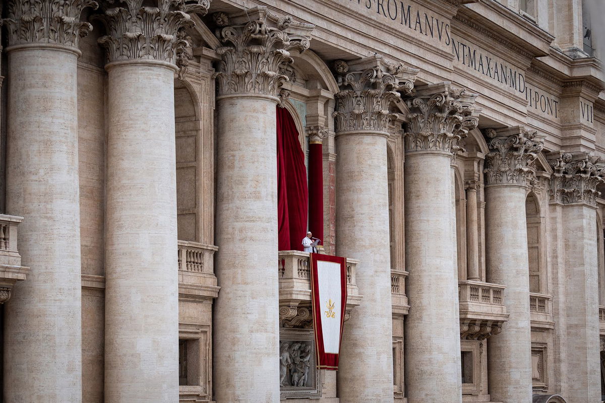 <i>Remo Casilli/Reuters via CNN Newsource</i><br/>Pope Leo XIV speaks at the Food and Agriculture Organization of the United Nations' ceremony for World Food Day in Rome