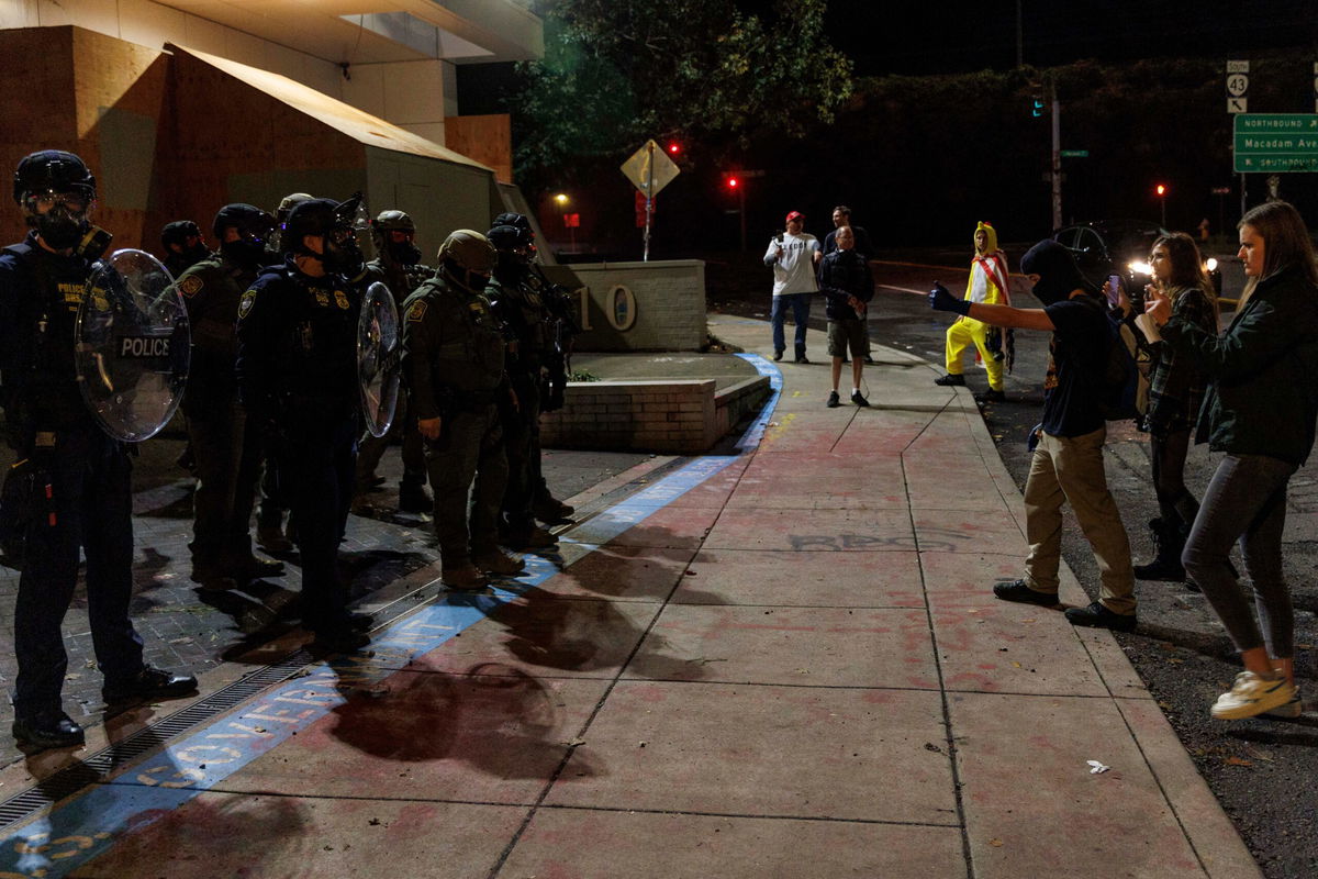 <i>John Rudoff/AP via CNN Newsource</i><br/>The ICE building in Portland has been the site of protests against the Trump administration’s immigration policies for months.