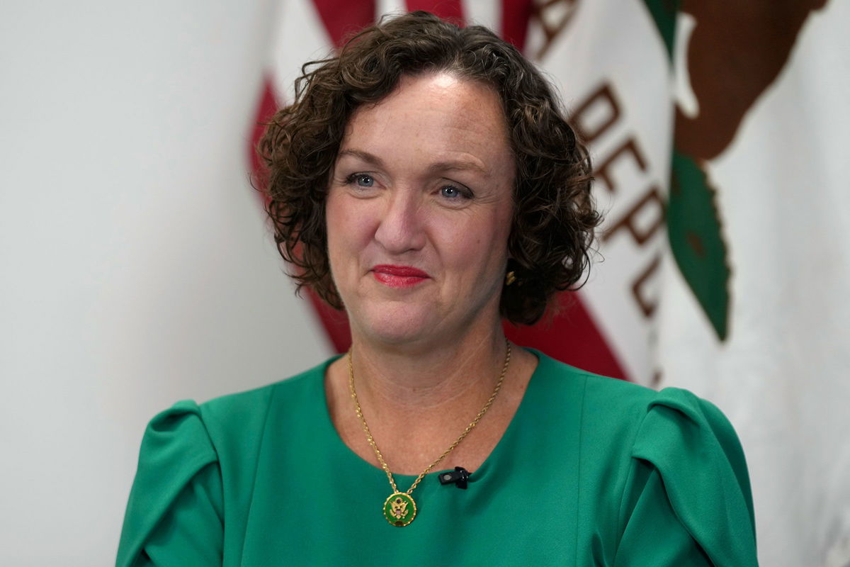 <i>Damian Dovarganes/AP/File via CNN Newsource</i><br/>Katie Porter ahead of the California Democratic Party's 2025 State Convention in Anaheim