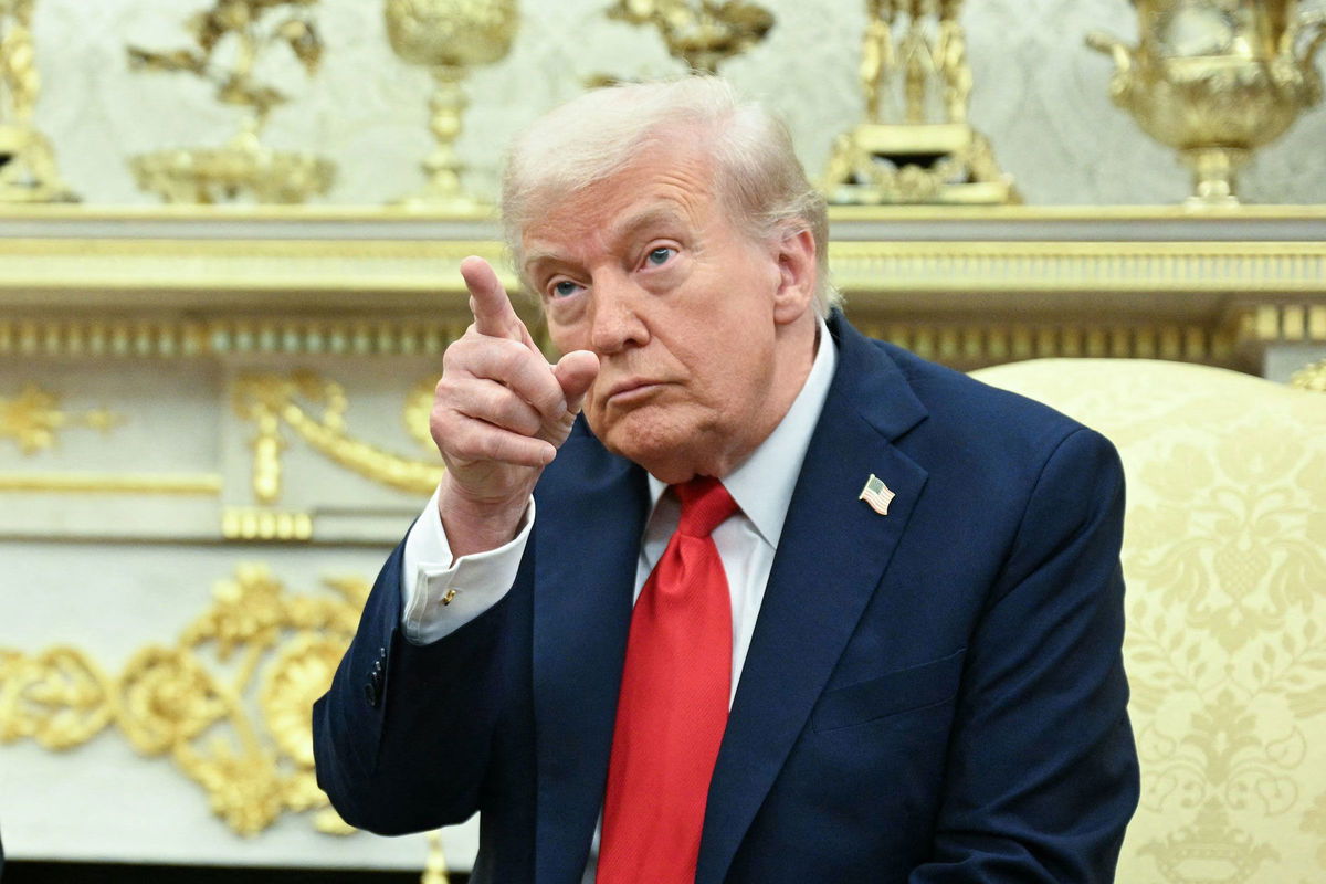 <i>Jim Watson/AFP/Getty Images via CNN Newsource</i><br/>President Donald Trump fields a question from a reporter as he meets with Finnish President Alexander Stubb in the Oval Office of the White House on October 9.