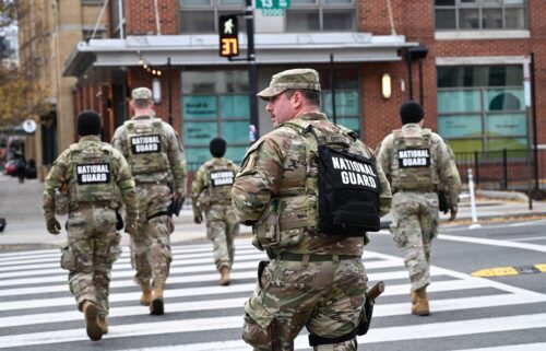National Guard members patrol in Washington