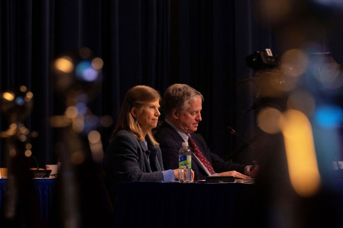 <i>Elijah Nouvelage/Getty Images via CNN Newsource</i><br/>During Thursday’s meeting